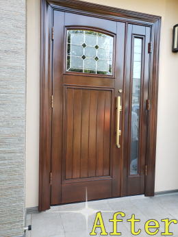 木製玄関ドア塗装326-02