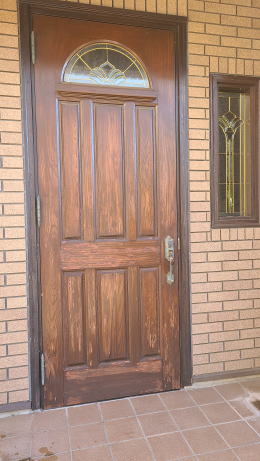 木製玄関ドア塗装例441-01 横浜市港南区