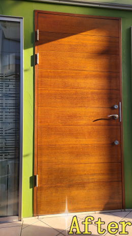 木製玄関ドア塗装例442-02 横浜市港北区