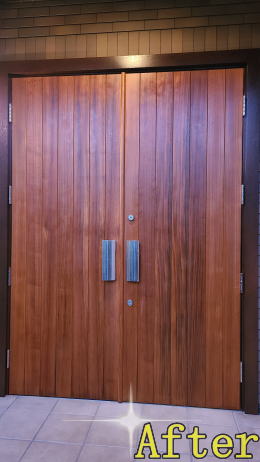 木製玄関ドア塗装例443-02 東京都