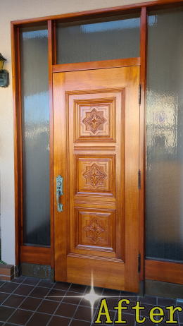 ヤマハ木製玄関ドア塗装例445-02