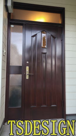 木製玄関ドア塗装例448-02 鎌倉市