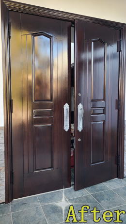 木製玄関ドア塗装例453-02 茅ヶ崎市