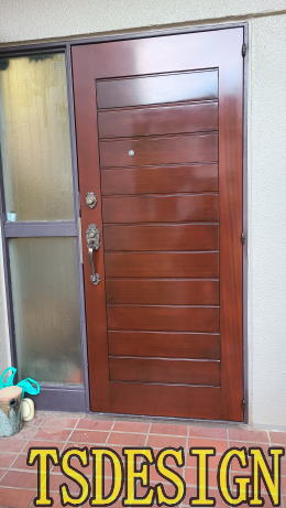 木製玄関ドア塗装例454-02 横浜市金沢区
