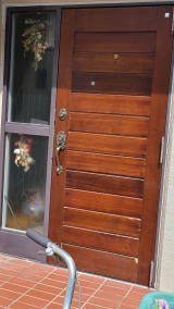 木製玄関ドア塗装例454-08 横浜市金沢区