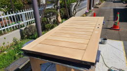 木製玄関ドア塗装例454-11 横浜市金沢区