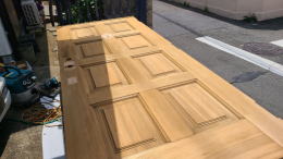 木製玄関ドア塗装例 藤沢市458-03